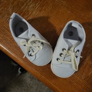 White Canvas Baby Shoes